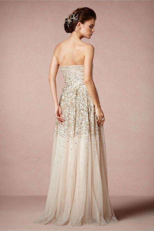 Champaign Dress With Gold Shoes Champaign Dress With Gold Shoes