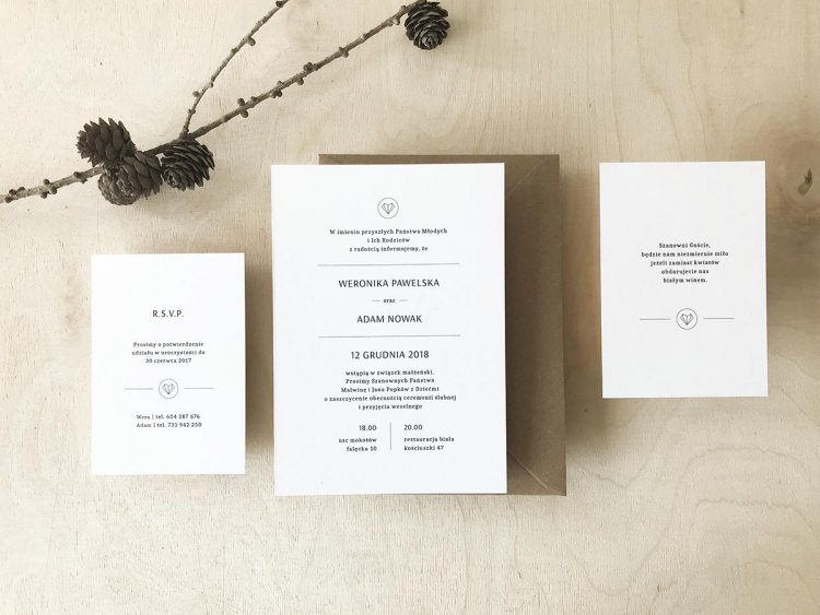 Zaproszenie ślubne Proste słowa