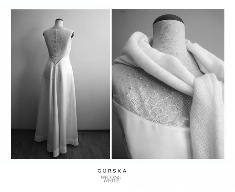 Subtelna suknia ślubna projektu B. Górskiej