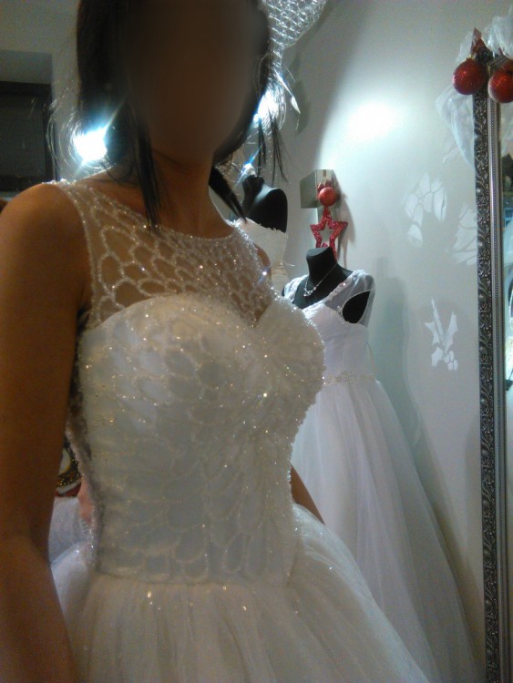 Suknia ślubna, plecy siatka, Swarovski, tiul