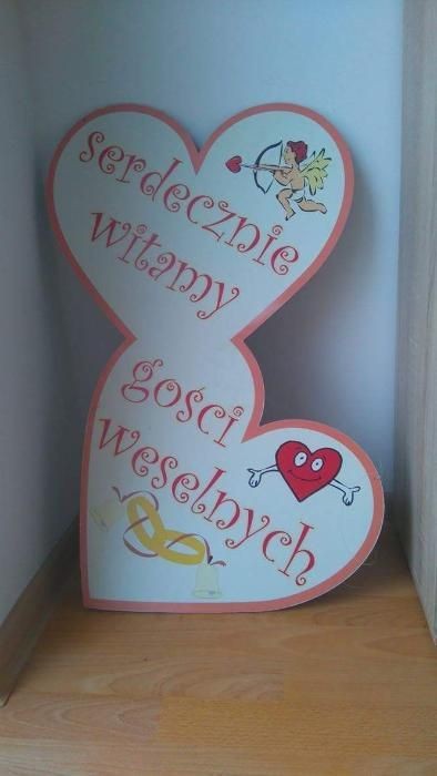 Dekoracja ślubna - powitanie gości, wykonana na zamówienie
