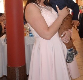 Sukienka -poprawiny różowa 46