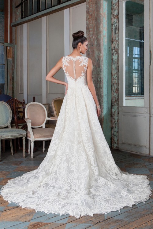 Suknia ślubna Justin Aleksander 9818 ivory High-Low S/M