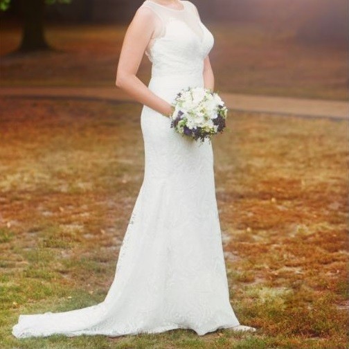 Suknia ślubna syrenka Genewa  ecru róż. 40-42