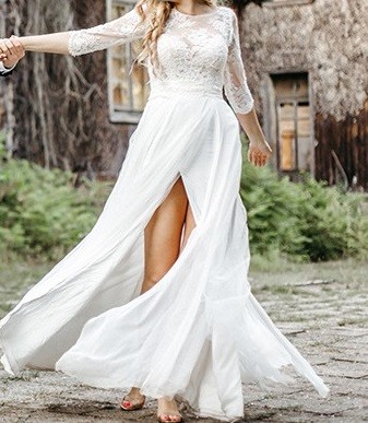 Suknia ślubna 176 cm + 8 cm obcas Kolekcja Wings