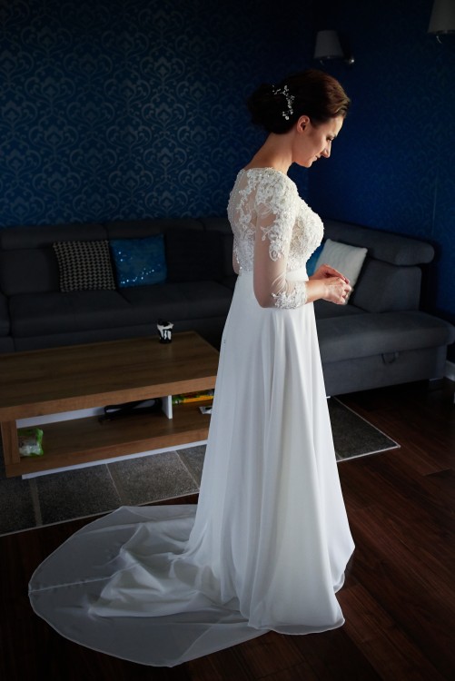 Suknia ślubna KIARA-GEORGETTE kolekcja MS MODA 2017