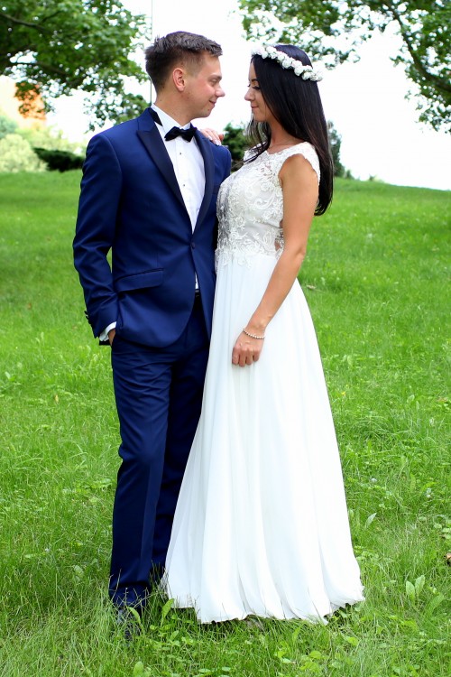 Piękna Delikatna Suknia Ślubna Stan Idealny Toruń