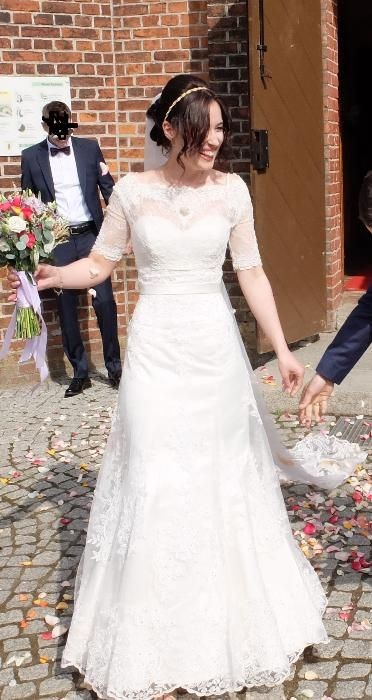 Przepiękna suknia syrena ivory