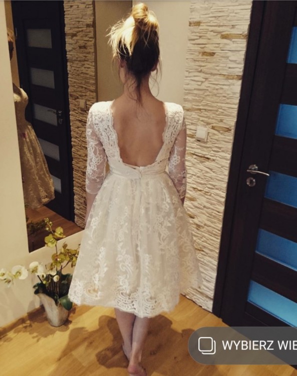 Krótka suknia ślubna lub na poprawiny