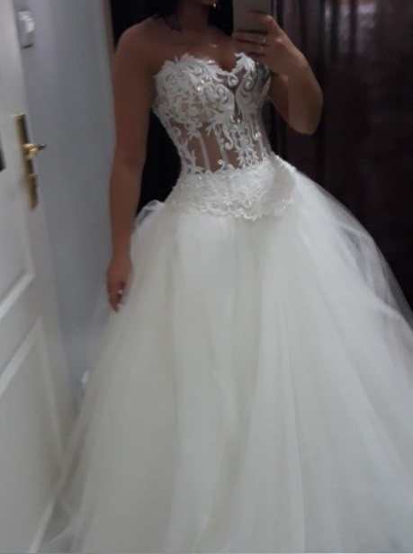 Agora suknia ślubna kolor ecru 34 XS 2017 Swarovski