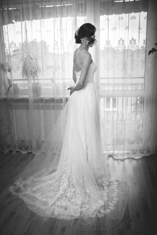 Koronkowa Suknia ślubna SWEETHEART 6187 + długi welon