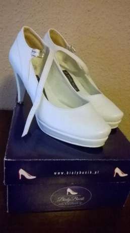 Buty ślubne-skóra, rozmiar 37, Biały Bucik