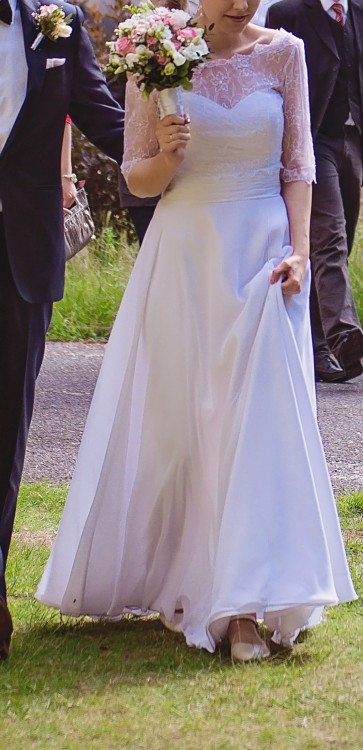 Suknia ślubna Sweetheart 6089 zwiewna szyfon