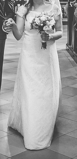 Koronkowa suknia ecru, rozmiar 38, Marietta Mariage