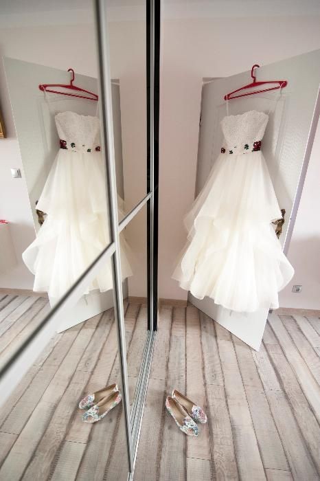 Suknia ślubna 2017 folk ręcznie zdobiona rozm 36-38