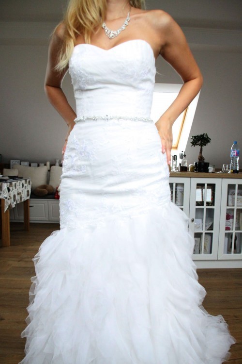 Suknia Ślubna Enzoani - śmietankowa rozmiar 34/36/38