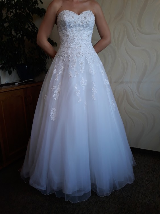 Suknia ślubna biała Sincerity 3928 kolekcja 2017