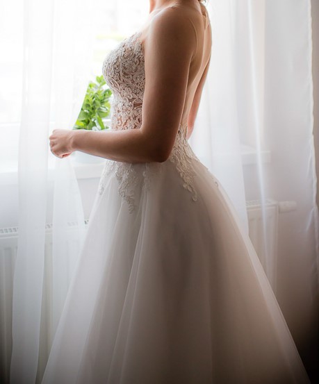 Romantyczna suknia ślubna, projekt własny