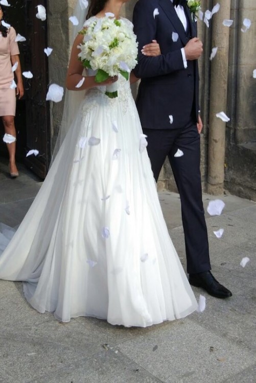 Pronovias Atlantis suknia ślubna koronka 36 2017