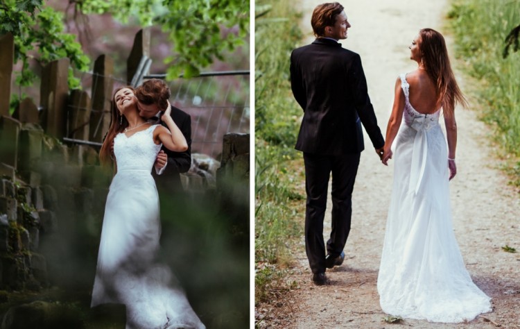 Suknia Ślubna odkryte plecy xs 34 tren odpinany welon