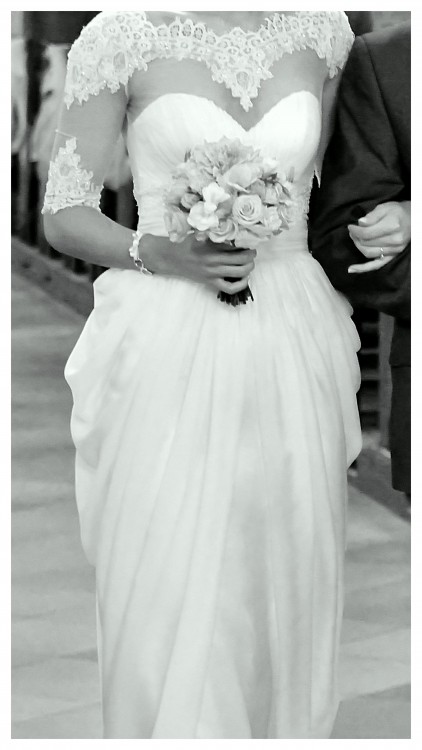 SZYKOWNA suknia EMPIRE IVORY + koronkowe bolerko i pas!