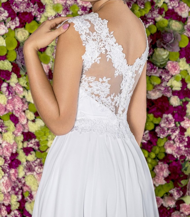 Sprzedam muślinową suknię ślubną- kolor ecru