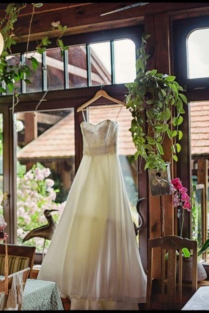 Suknia ślubna Margarett, muślin, koronka francuska 36/38