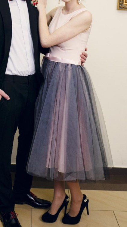 Suknia dla druchy lub na poprawiny -Pudrowy róż/tiul