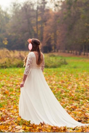 Suknia z rękawem 3/4, idealna na każdą pogodę:)