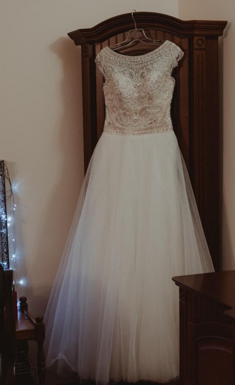 Suknia slubna na wysoką dziewczynę 178 cm + 8 cm obcas