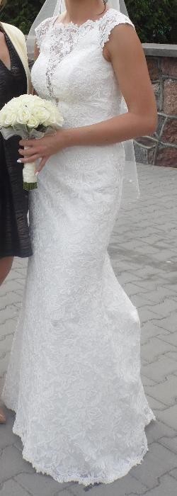 Koronkowa suknia ślubna syrenka rozm 38