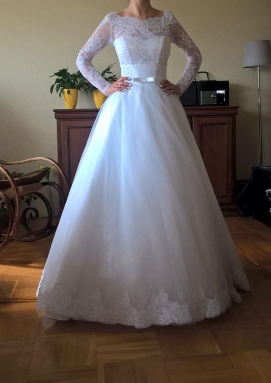 Śliczna suknia ślubna - rozmiar 38 - 168 cm
