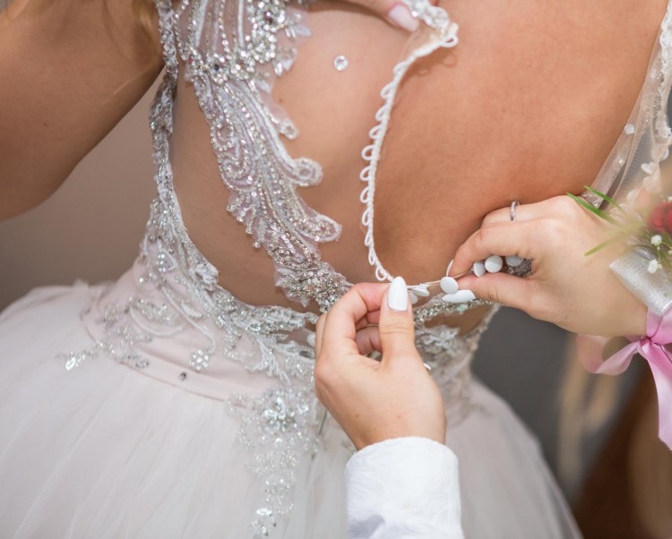 Suknia ślubna s 36 34 princeska nude pódrowy róż