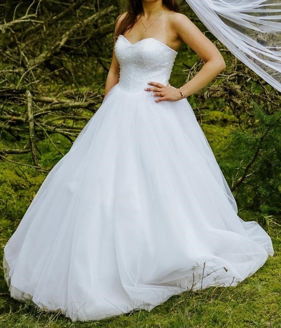Piękna suknia ślubna księżniczka 162 cm +7 cm