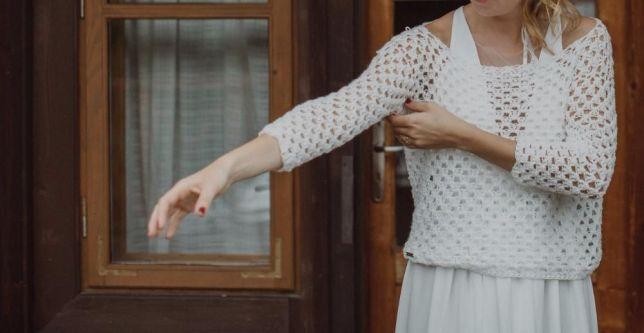 Boho sweter do ślubu