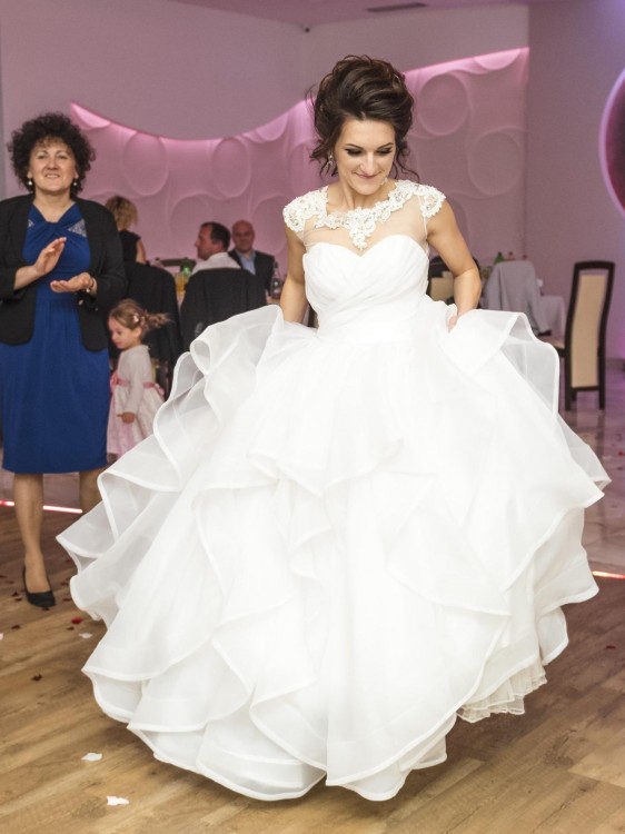 SUKNIA ŚLUBNA GORSET 32/34/36 XS/S/M + KOSZULKA