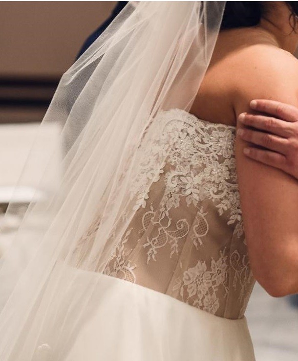 Niepowtarzalna suknia ślubna! r.38-44 Cielisty gorset