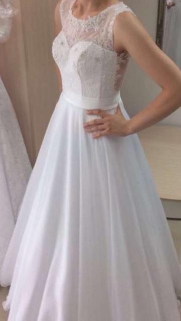 Suknia ślubna- Giorach, r.L -42 ! Długa! Szyta na 190 cm!