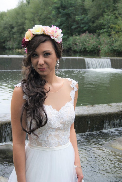 Suknia ślubna koronka, tiul r 34-36 kolekcja Afrodyta 2017