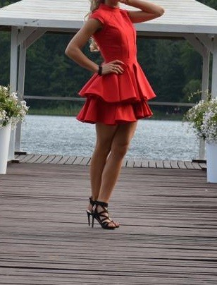 Sukienka vivienne - czerwona sukienka LOU rozm. M