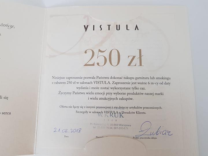 Voucher Vistula z rabatem na Garnitur/Smoking 250zł