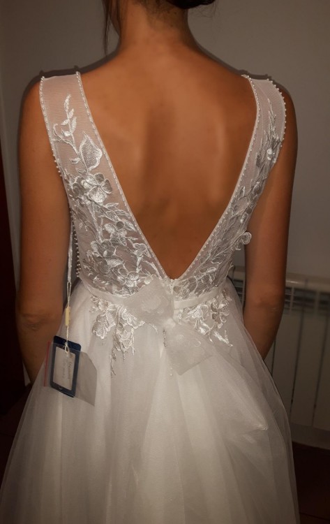 SUKNIA ŚLUBNA gabbiano MADONNA 36/38 z trenem