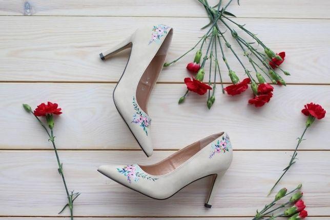 Ręcznie malowane buty, rozmiar 36