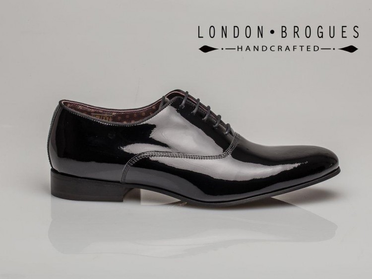 LAKIERKI London Brogues Baxter Black Patent