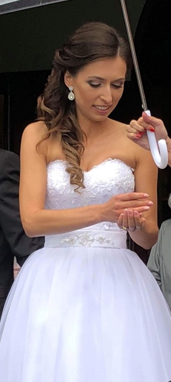 Sukienka ślubna r.34-36. Długość tea length. Okazja!