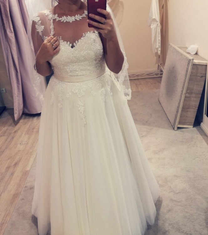 Sprzedam suknię ślubną z kolekcji Agnes, ECRU, 5,5 cm obcas