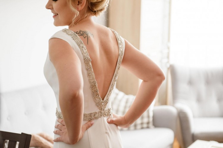 Elegancka suknia ślubna w stylu Meghan Markle