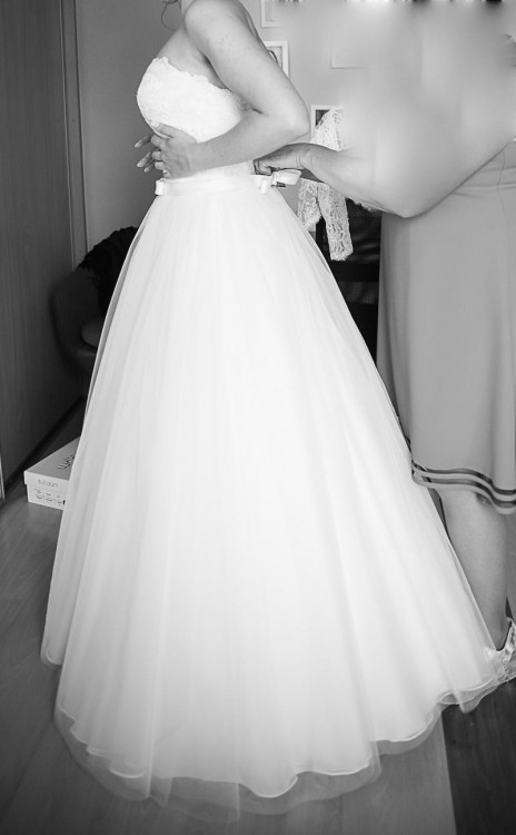 Suknia ślubna princeska, ecru, rozmiar ok. 36