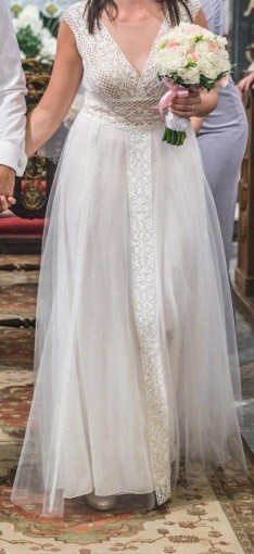 Przepiękna, wygodna suknia ślubna, rozm. 36/38, 1000 zł!!!