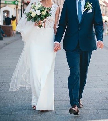 Suknia ślubna RITA- Mila Nova, rozm. 38 i welon katedralny